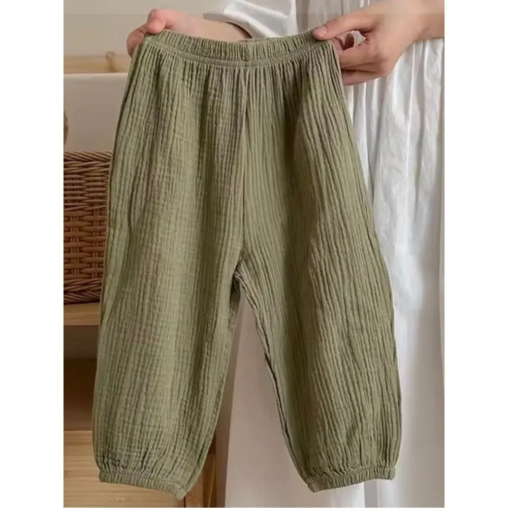 New toddler boy girl Textured Lightweight Olive Green  Pants 18-24 months